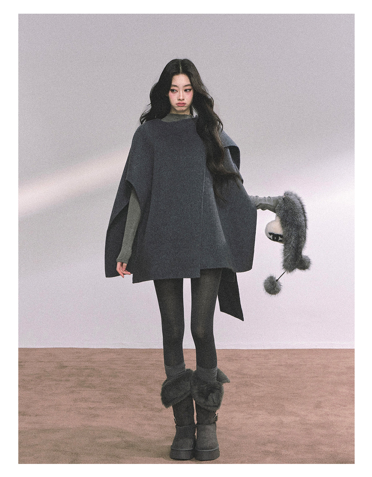 ShaoYeYan Corgi Heiress Premium French Wool Cape Coat