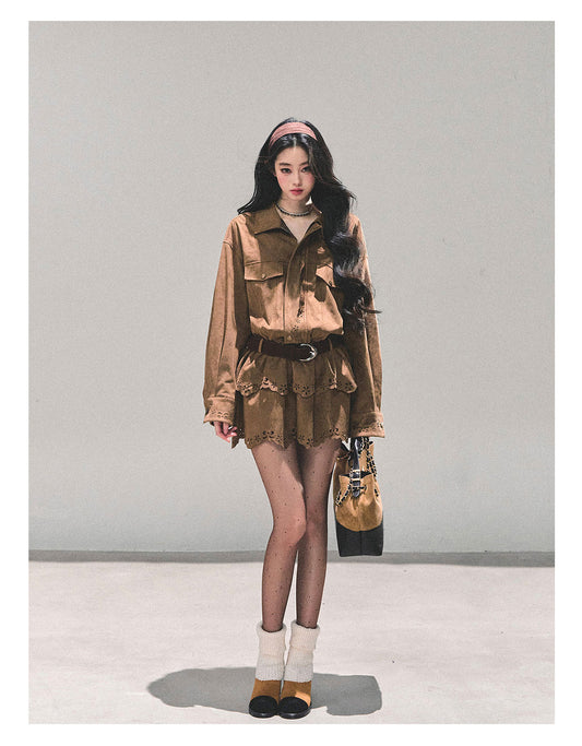 ShaoYeYan Raindrops on Phoenix Tree Fake Two-Layer Dress