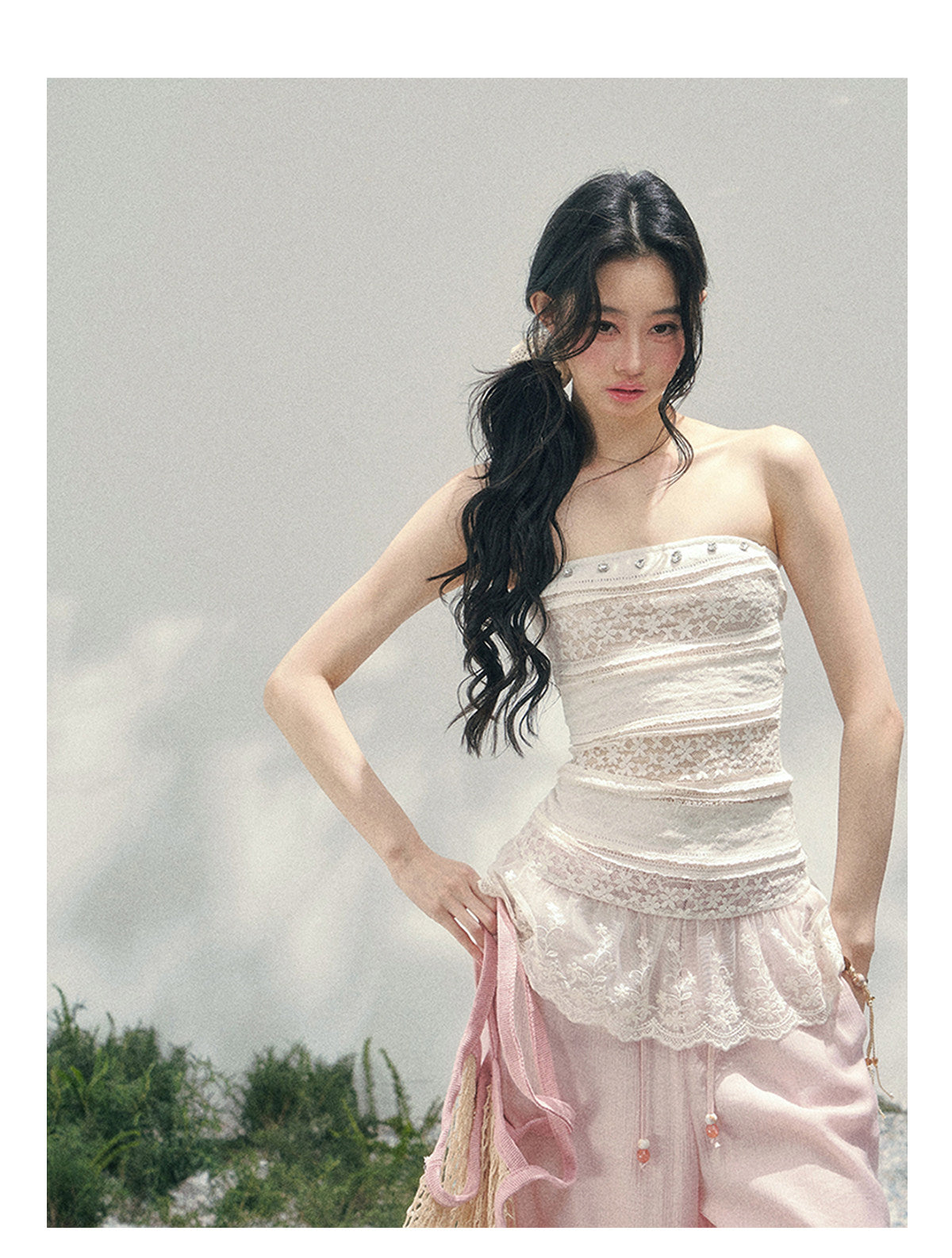 ShaoYeYan Aomalm Misty Muse Sheer Lace Bustier Top