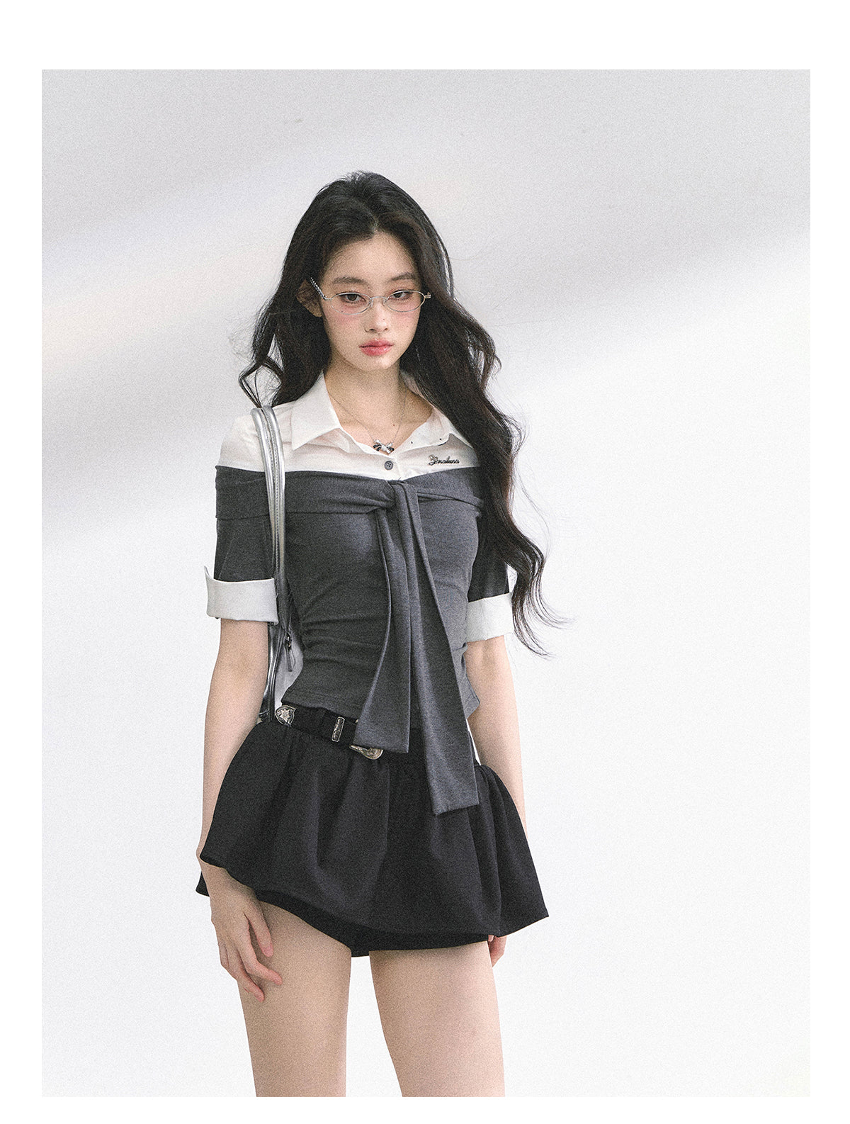 SHAOYEYAN American Style Mock Two-Layer Tee