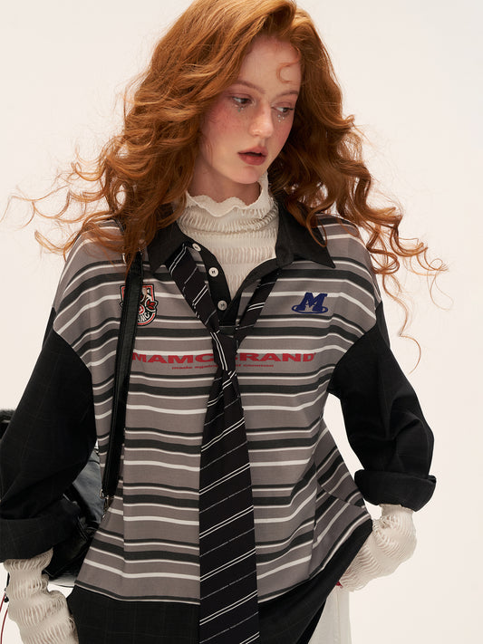 MAMC Retro Striped Polo Shirt