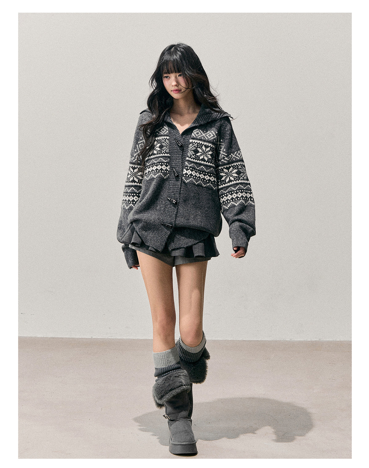 ShaoYeYan Aomalm Weightless Night Fair Isle Toggle Cardigan