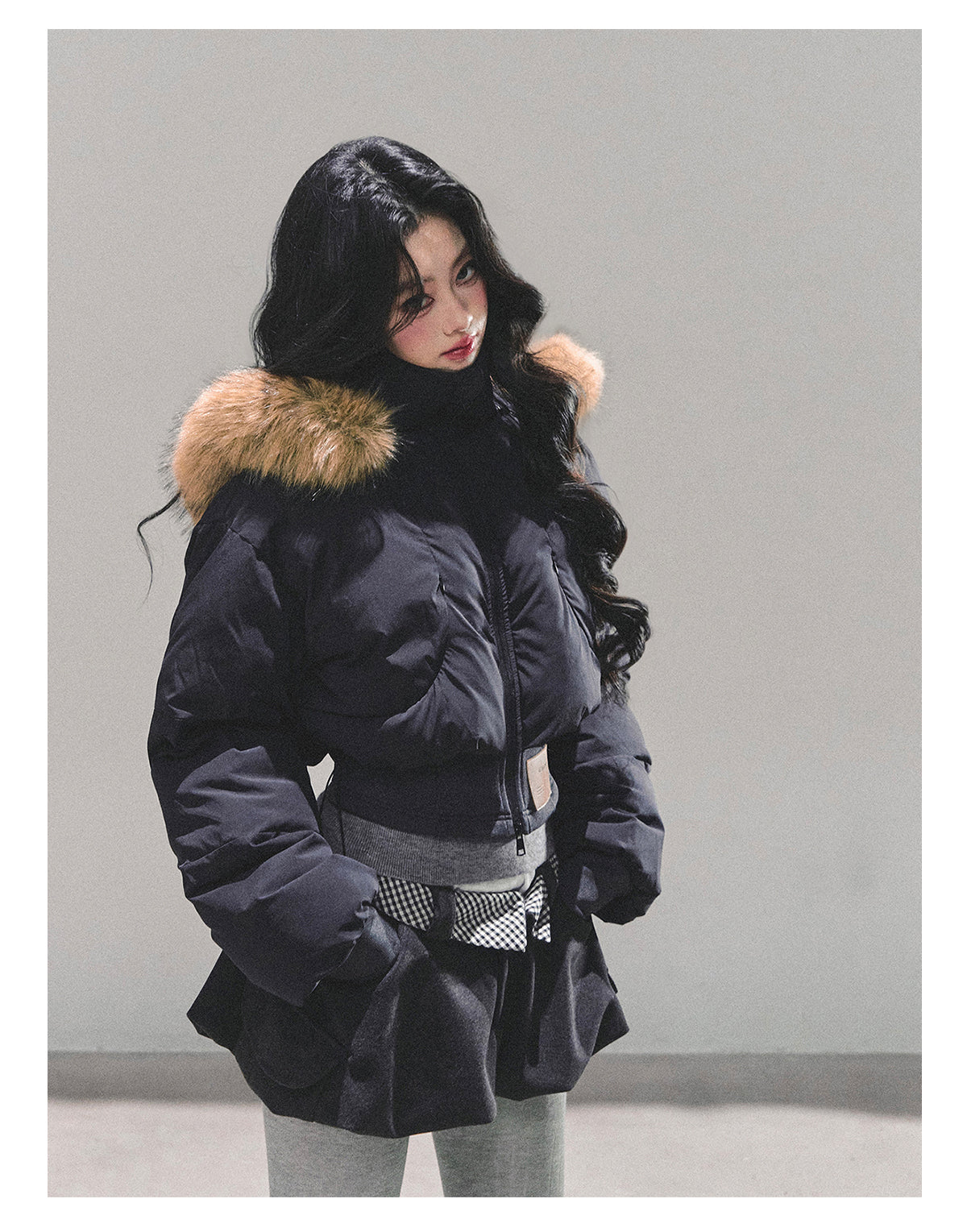 ShaoYeYan Loose Hooded Short Padded Jacket