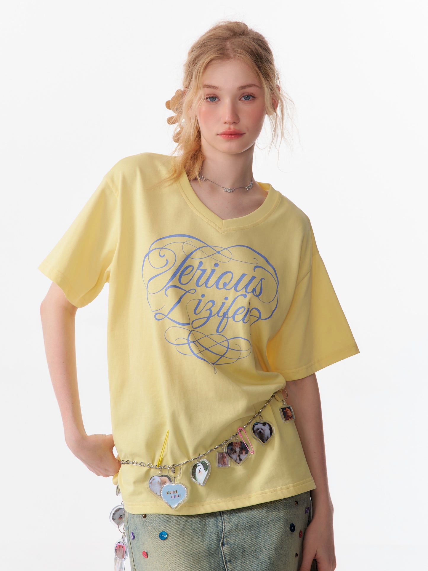 ZiziFei Vintage V-Neck Tee