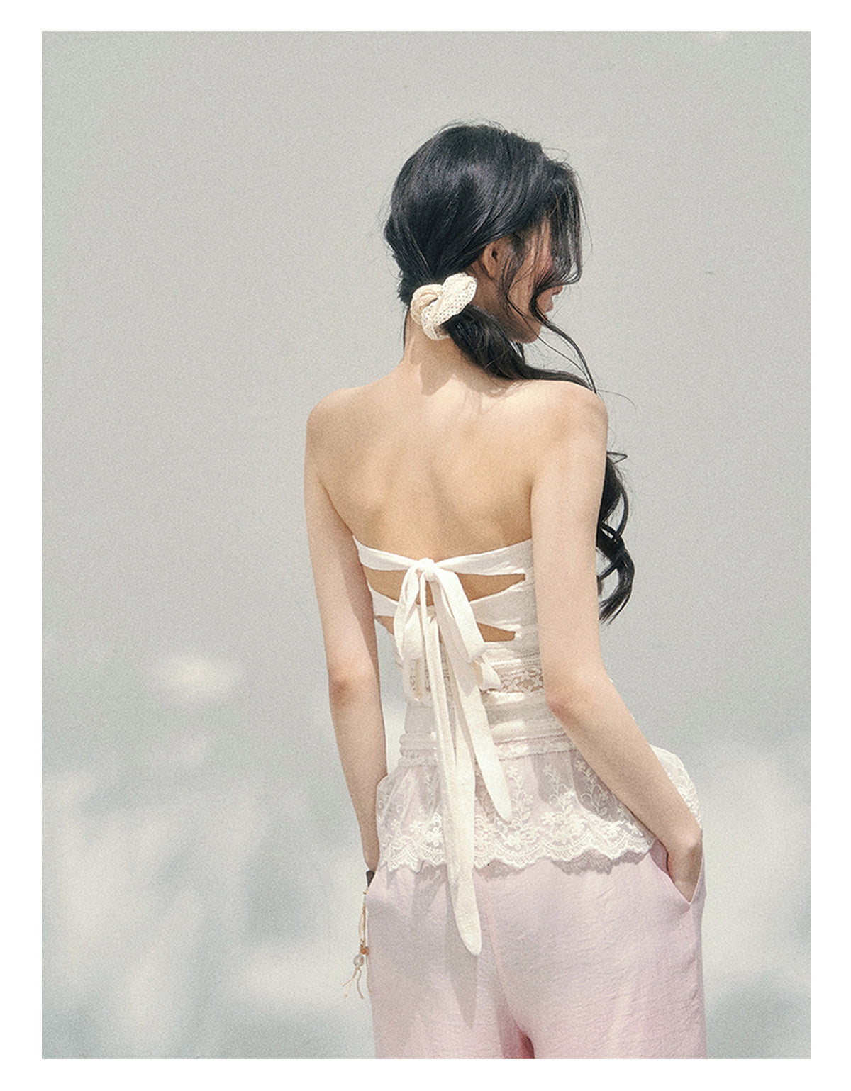 ShaoYeYan Aomalm Misty Muse Sheer Lace Bustier Top
