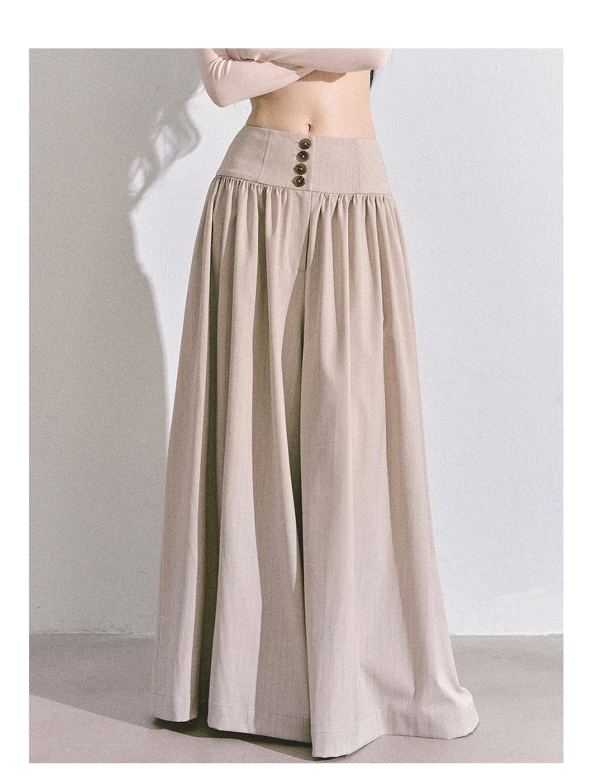 ShaoYeYan Rosa Street Loose Fit Wide-Leg Trousers