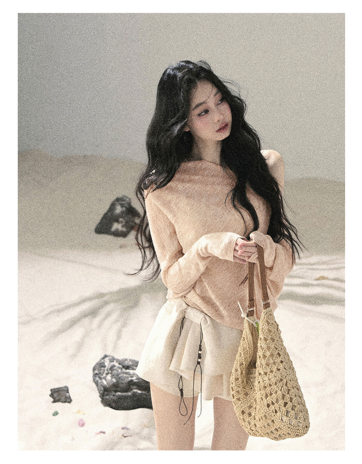 ShaoYeYan Aomalm Misty Veil Sheer Off-Shoulder Sun Cover-Up