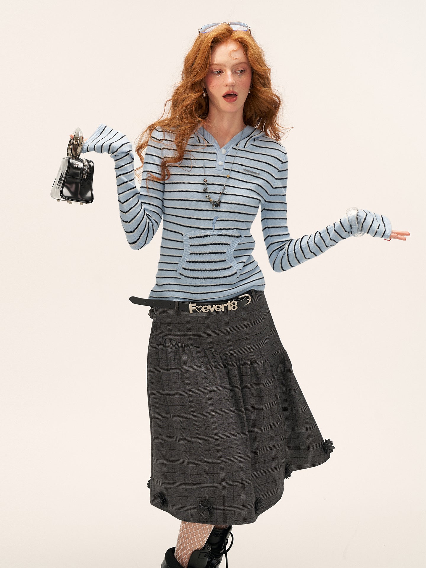 MAMC Apple Striped Long Sleeve Hooded Top