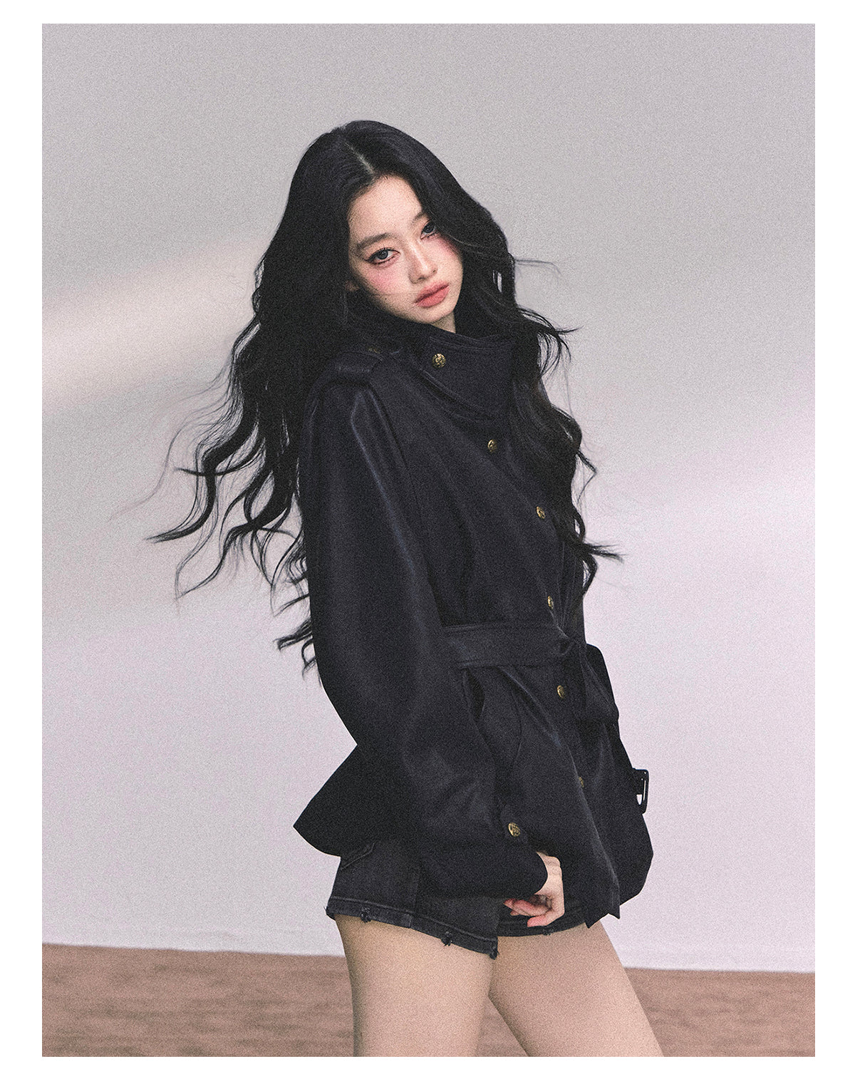 ShaoYeYan UK Time Zone Loose Fit Biker PU Leather Jacket