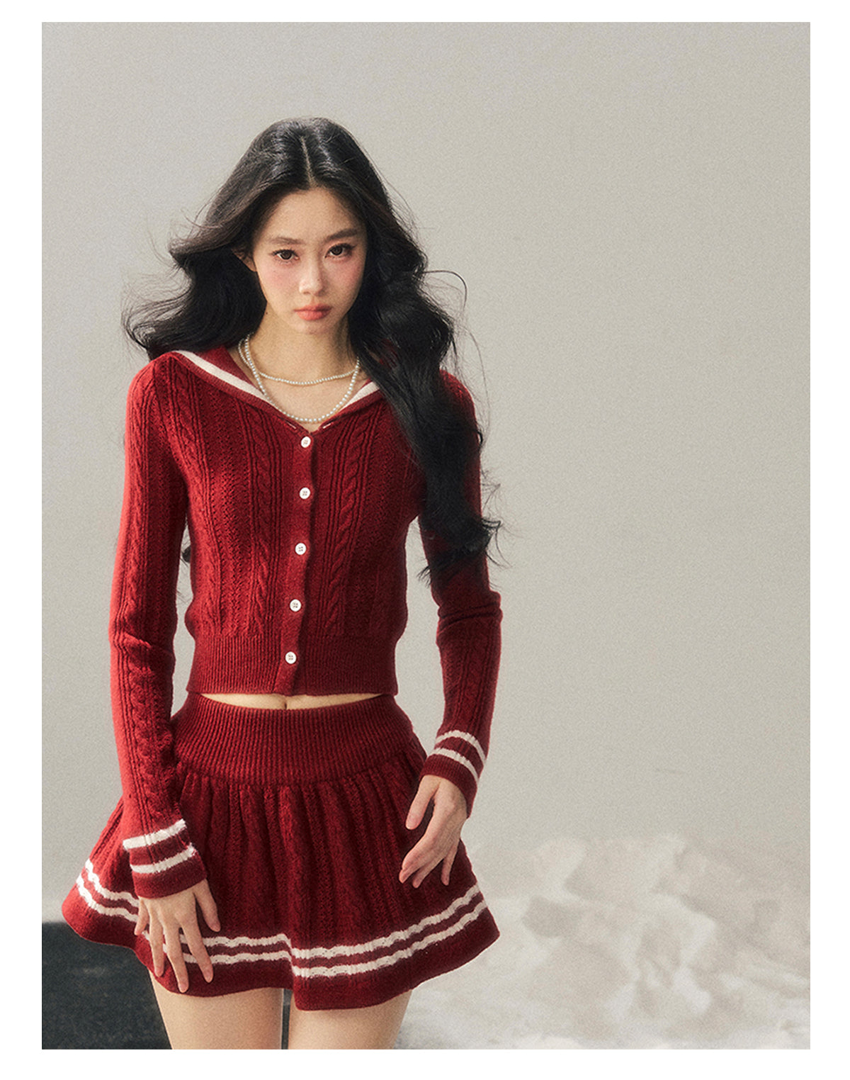 ShaoYeYan Evening Wind Whisper French Knit Set