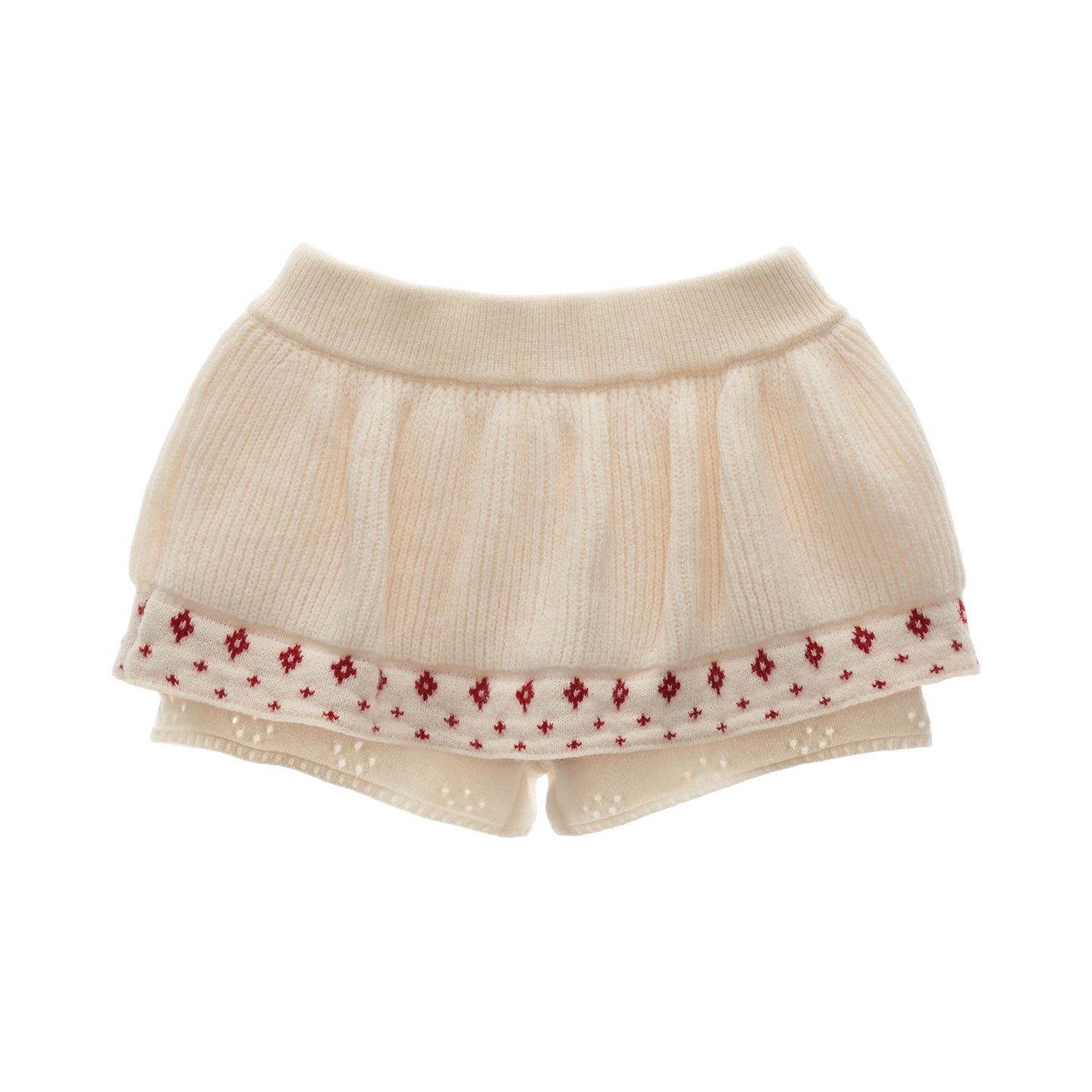 MAMC Star Flower Jacquard Round Neck Cropped Sweater