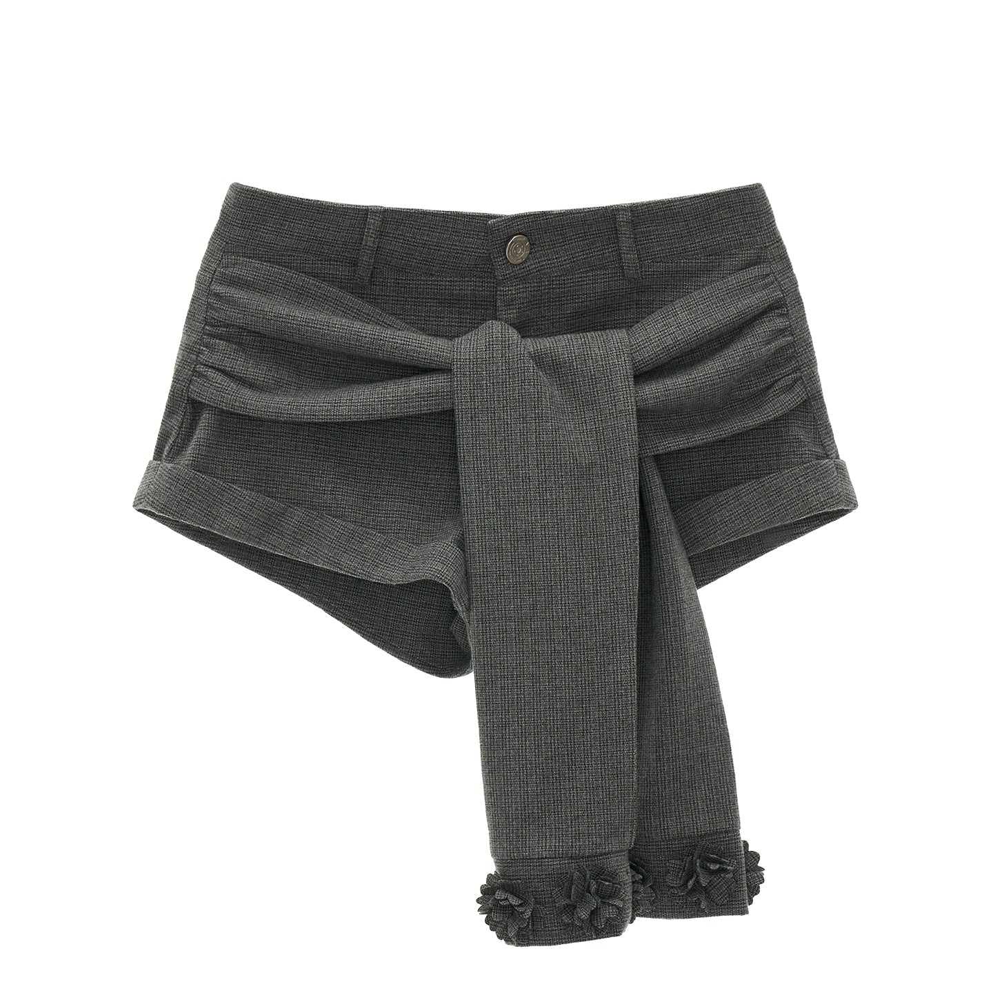 MAMC Gray Tie-Waist Shorts