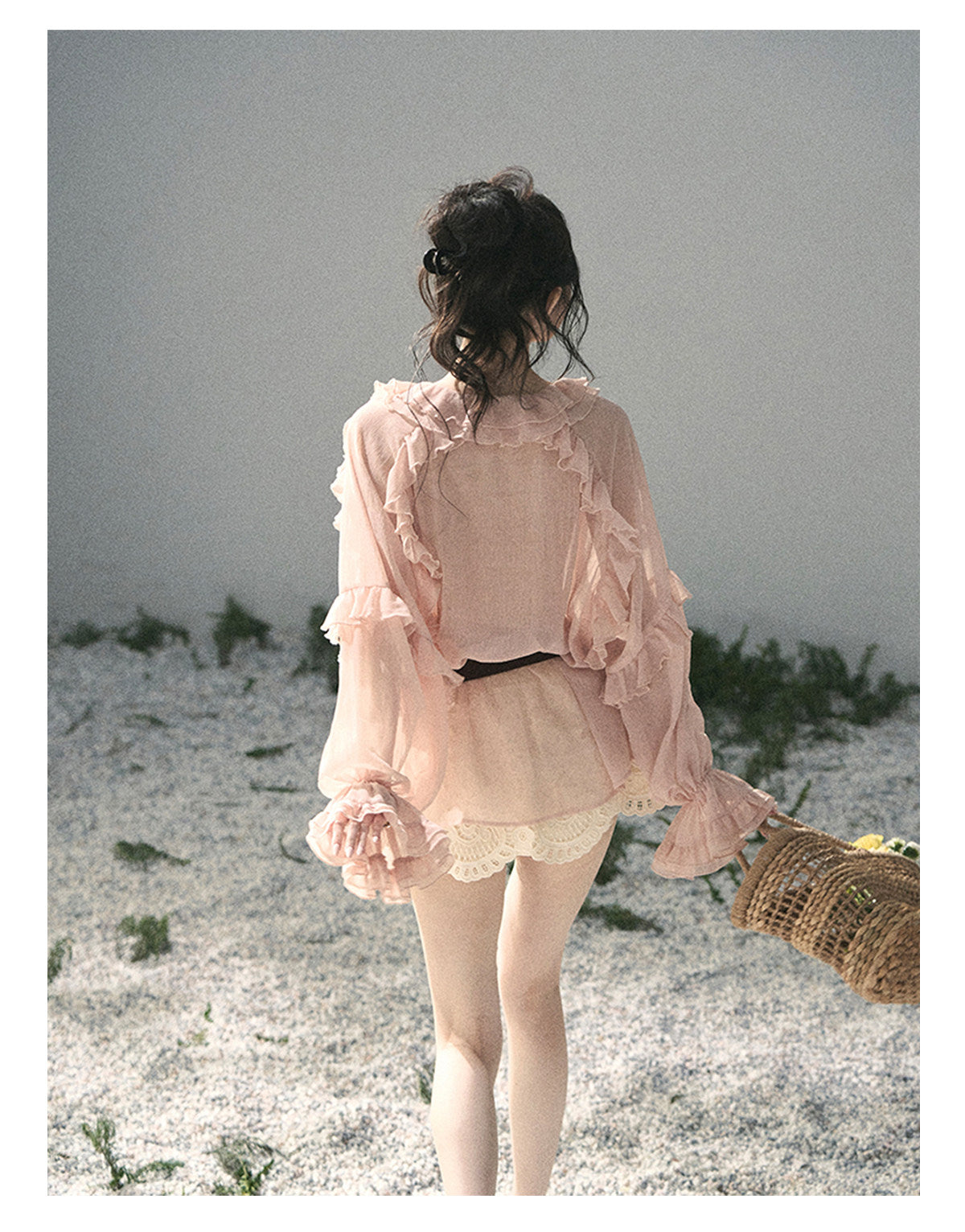 ShaoYeYan Aomalm Listening to Wind's Whisper French Ruffle Lace Blouse
