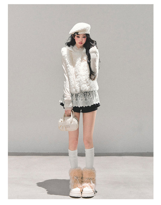 ShaoYeYan Light Snow Lamb Fur Vest