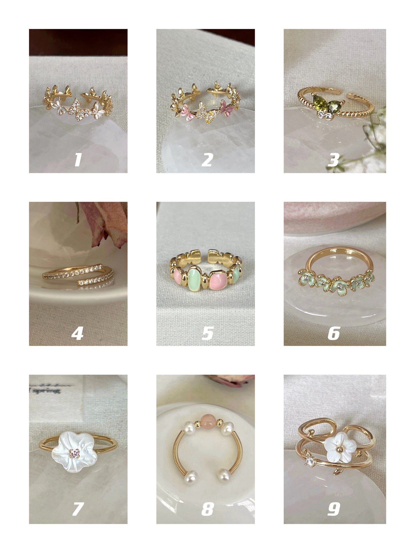 VIGVOG 2024 Enamel Butterfly Ring Collection