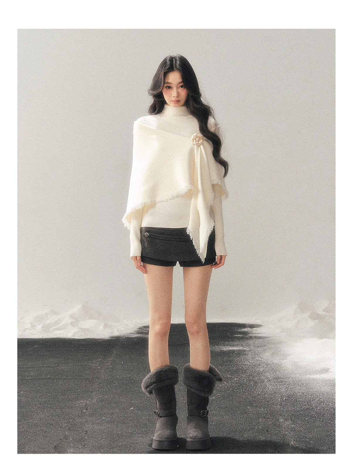 ShaoYeYan Aomalm Muted by Full Moon Sweater & Shawl Set