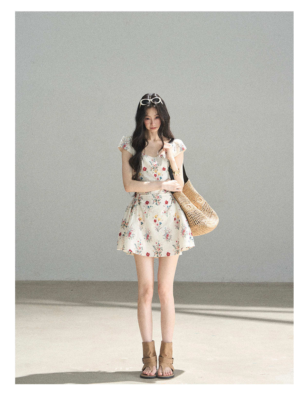 ShaoYeYan Aomalm Blossoming Flower French Chiffon Floral Dress