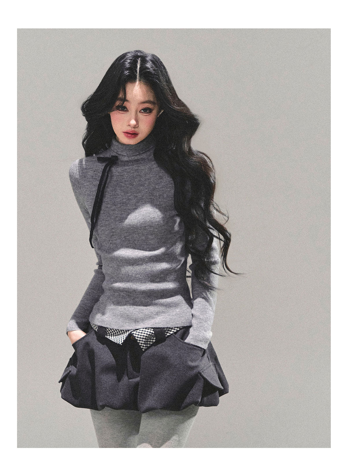 ShaoYeYan Velvet Touch Semi-Turtleneck Knit Top