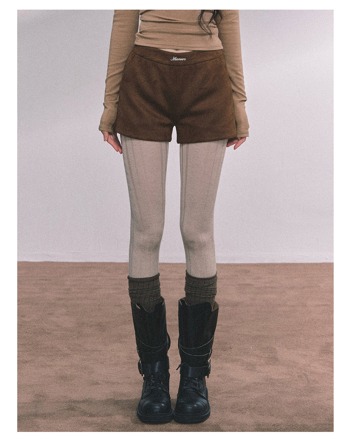 ShaoYeYan Delpan Winter French British Style Suede Set