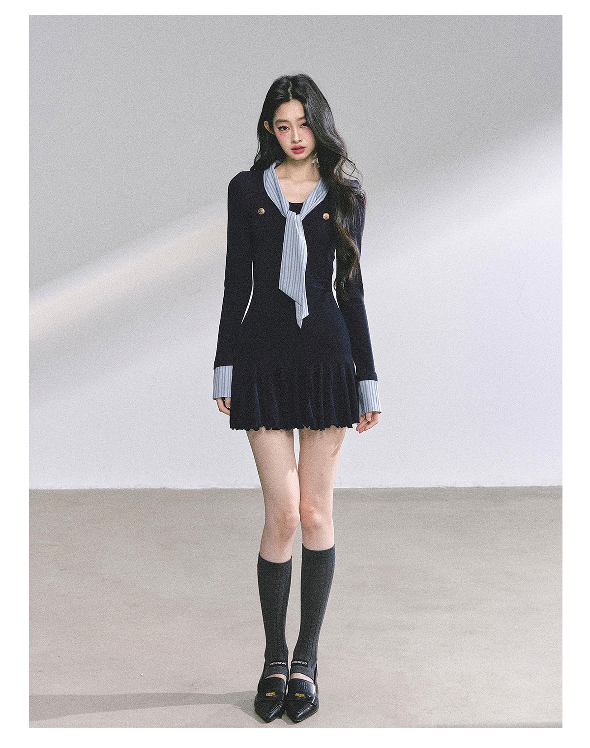 ShaoYeYan Rose Academy American Style Long Sleeve Bodycon Dress