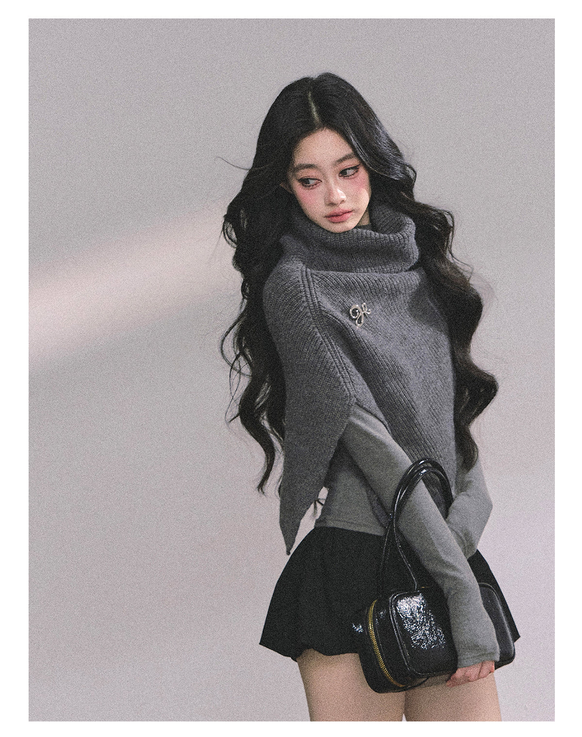 ShaoYeYan Late Autumn Sycamore Korean Style Loose High-Neck Sweater & Shawl