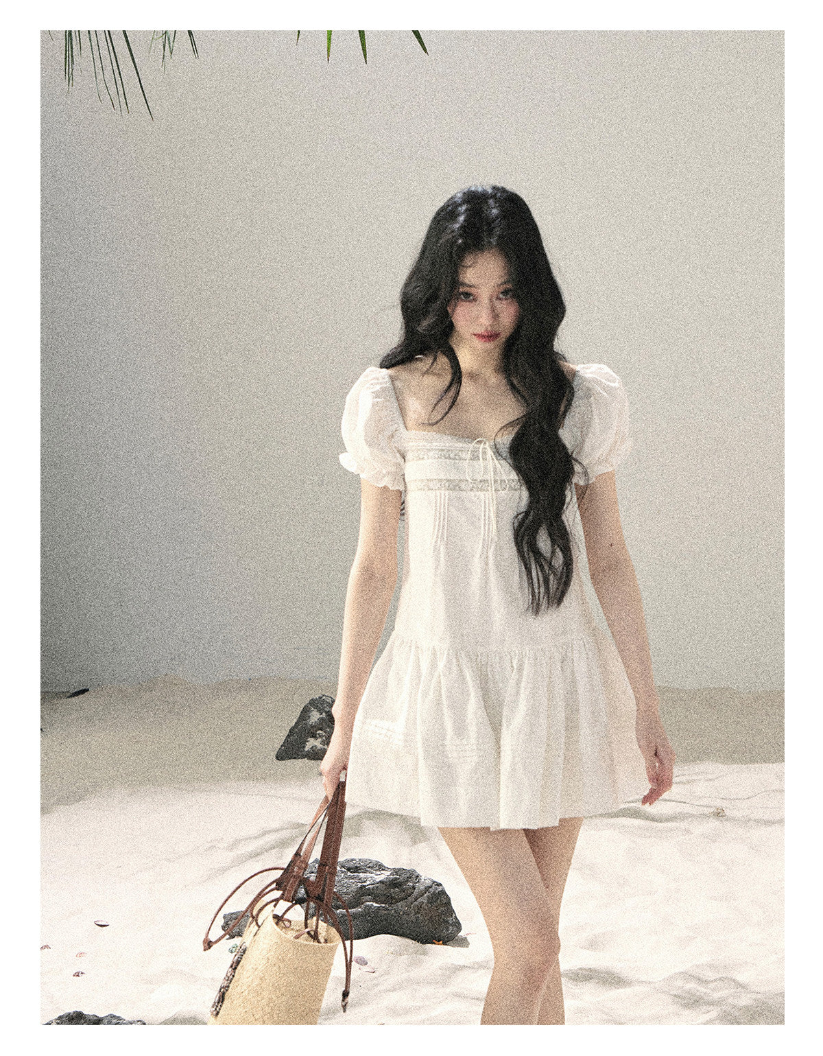 ShaoYeYan Aomalm Light as a Cloud French Bubble Sleeve Lace Dress