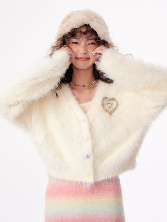 ziziFei Faux Mink Cardigan