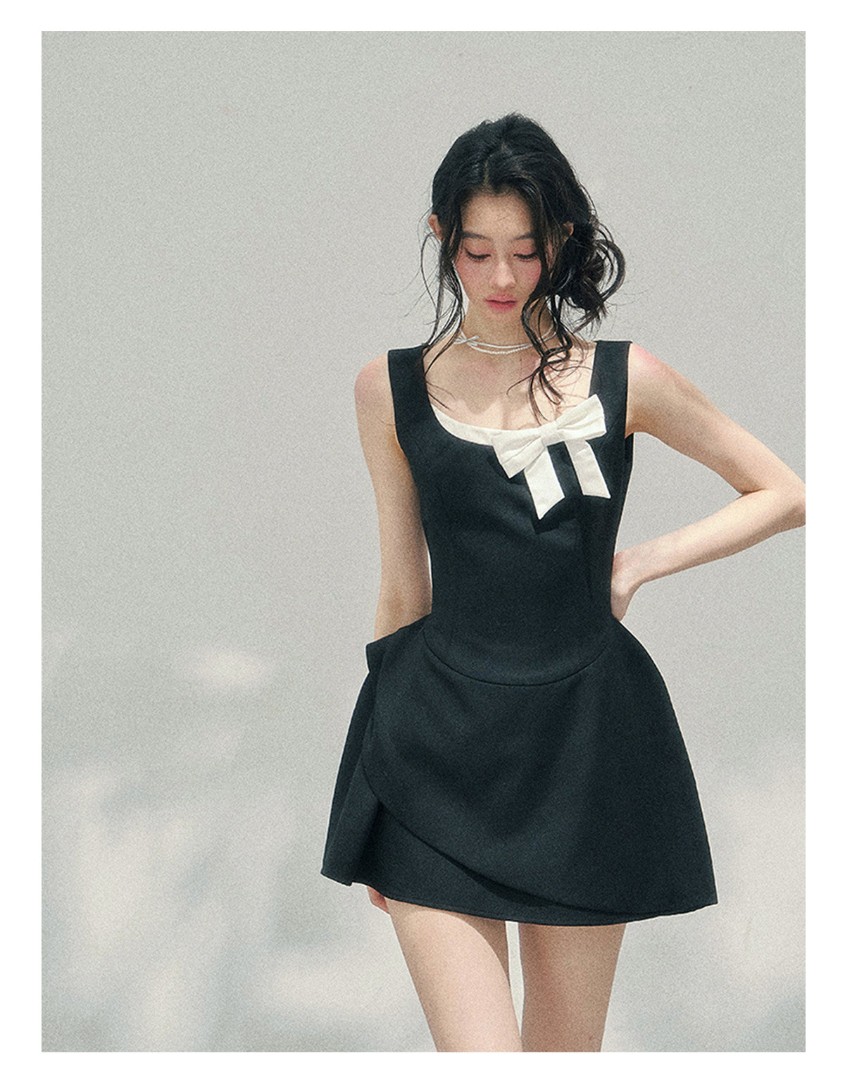 ShaoYeYan Aomalm Her Sweetness Sinks Fake Two-Layer French Dress
