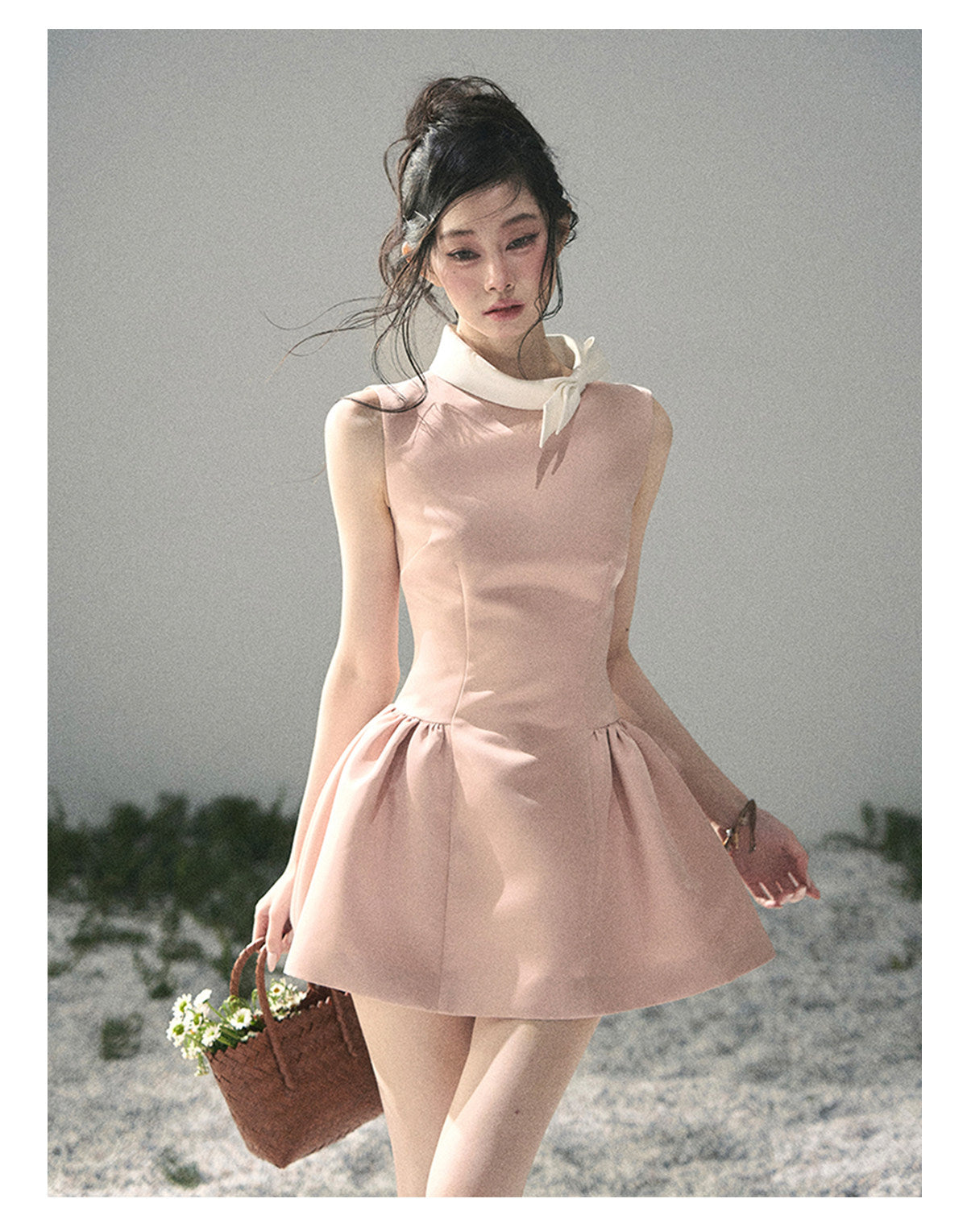 ShaoYeYan Aomalm Satin Knot Luxe Party Dress