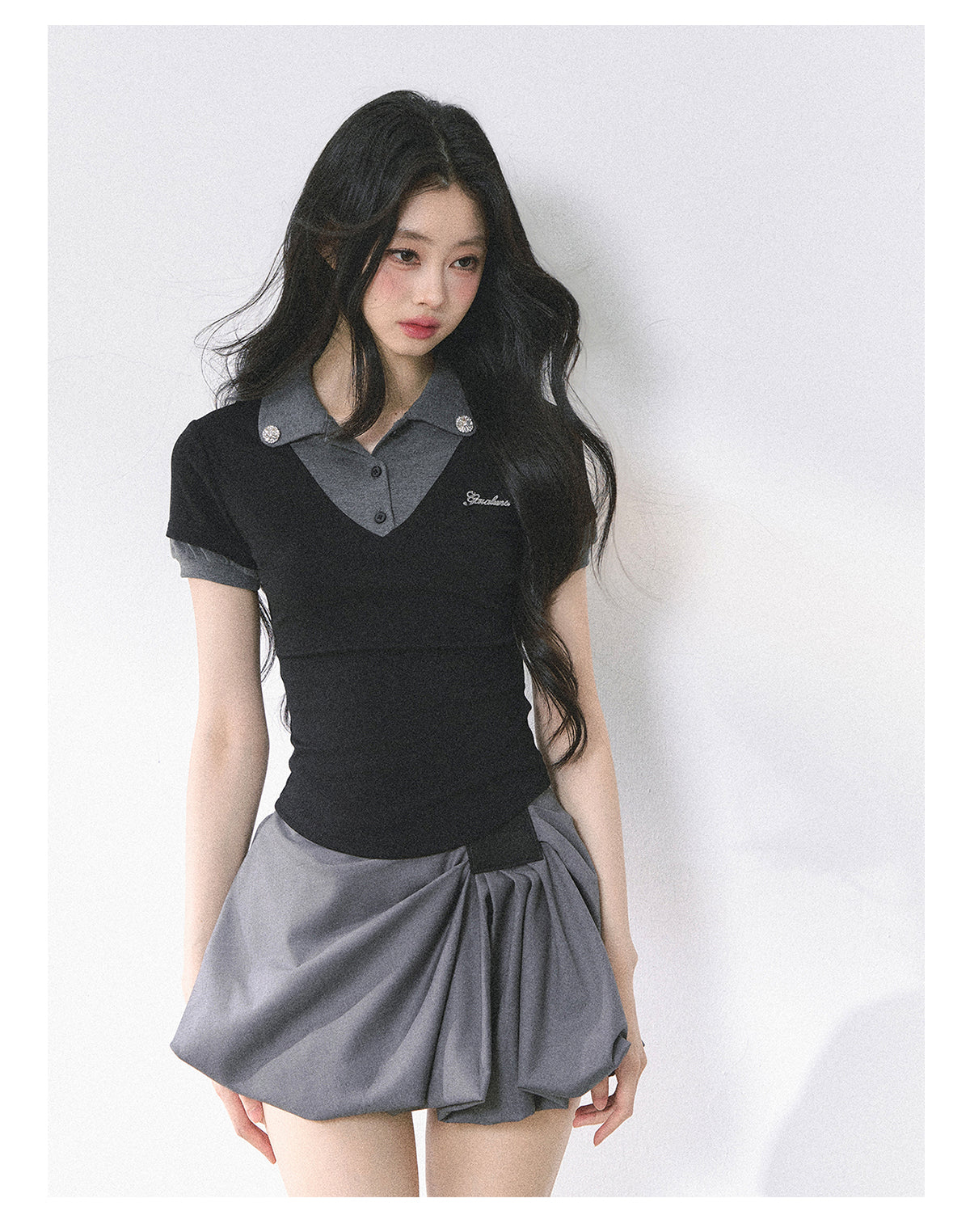SHAOYEYAN American Style Mock Two-Layer Tee