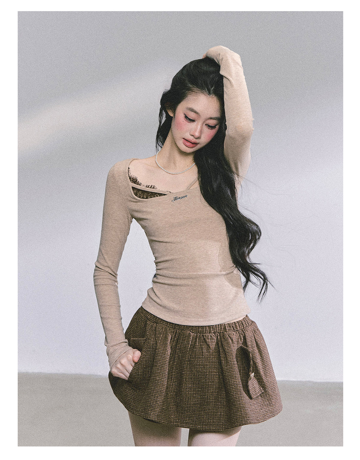 ShaoYeYan Long Sleeve Lace T-Shirt