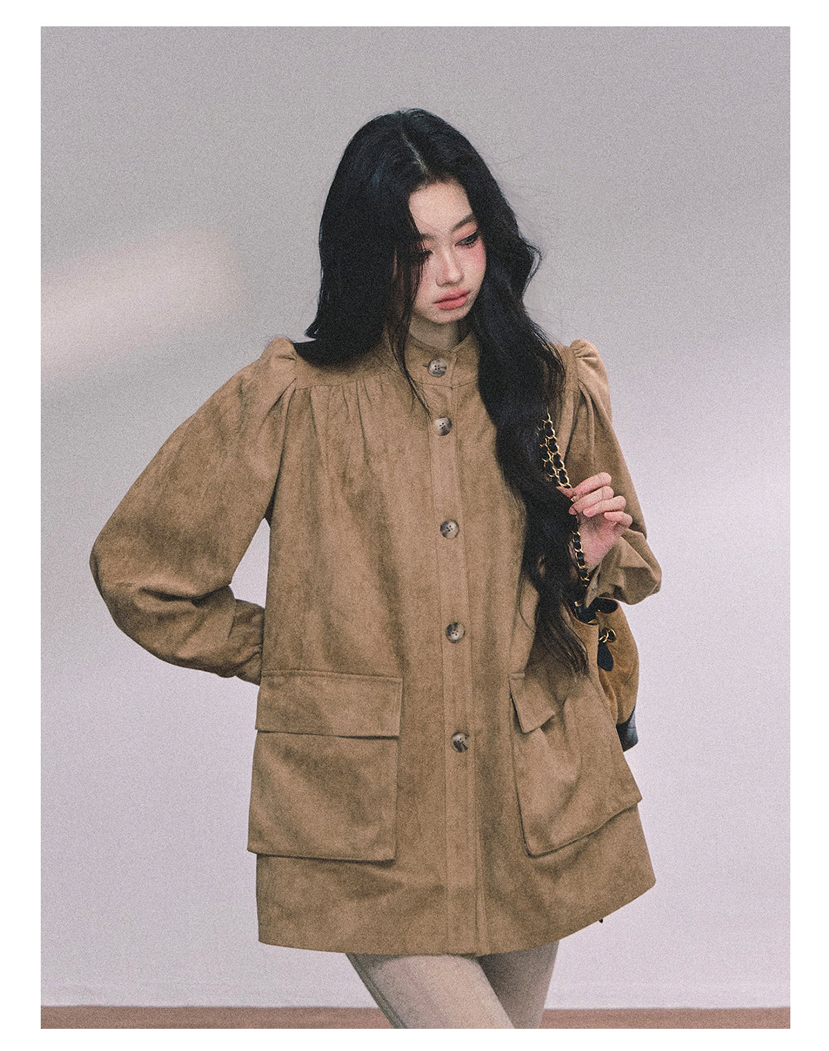 ShaoYeYan Cocoa Warm Brown Premium French Suede Blazer