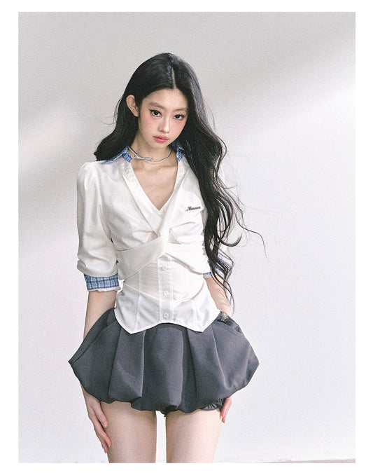SHAOYEYAN French V-Neck Office Blouse