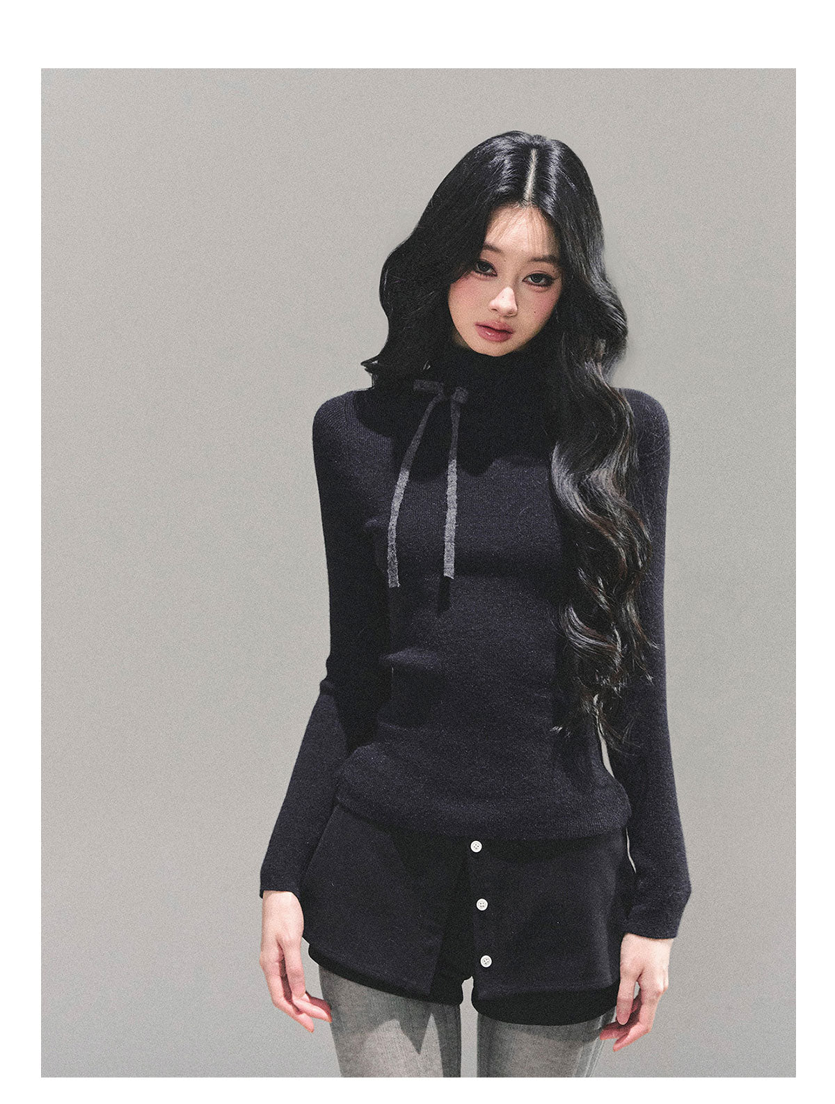 ShaoYeYan Velvet Touch Semi-Turtleneck Knit Top