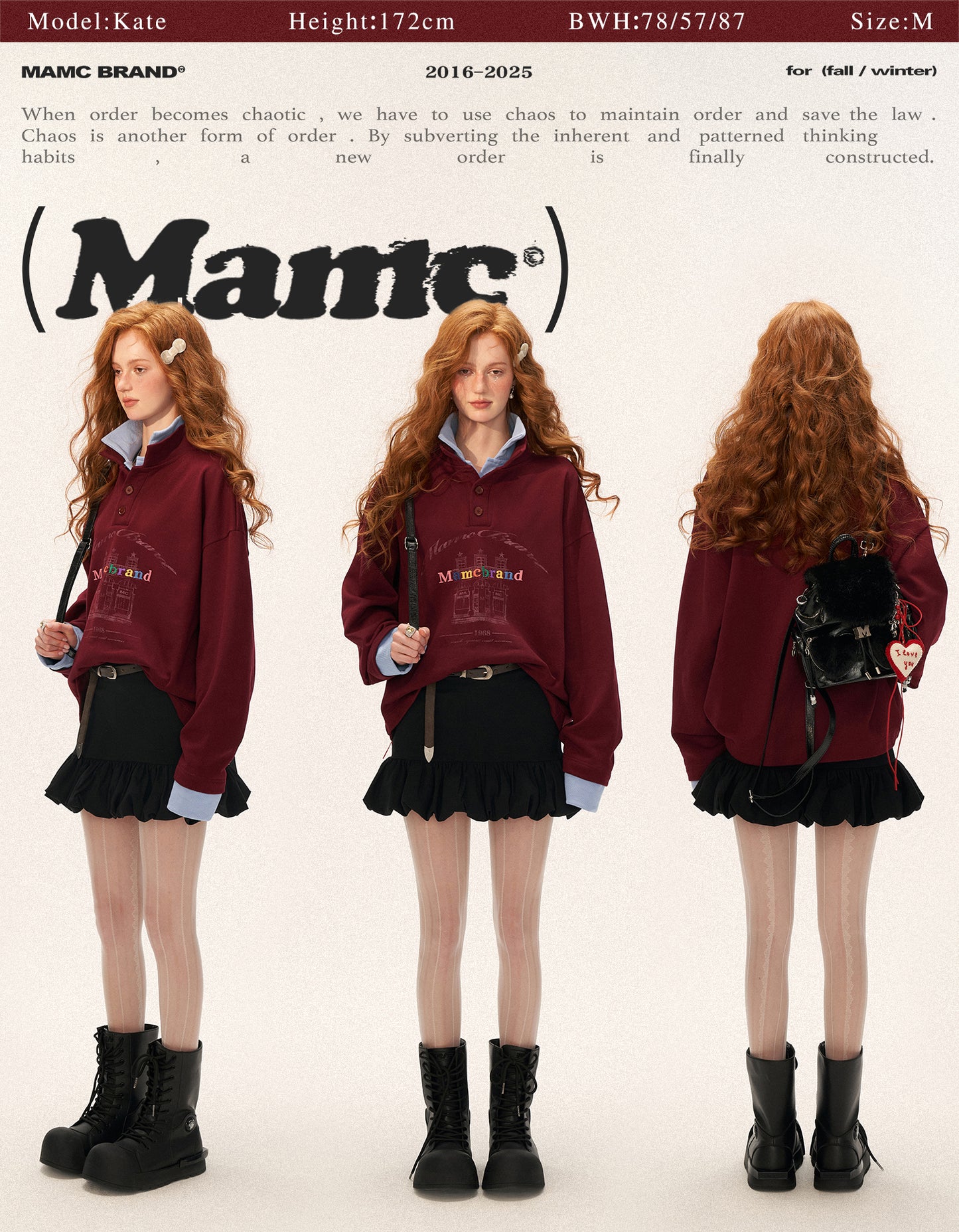 MAMC Fake Two-Layer Button Collar Polo Hoodie