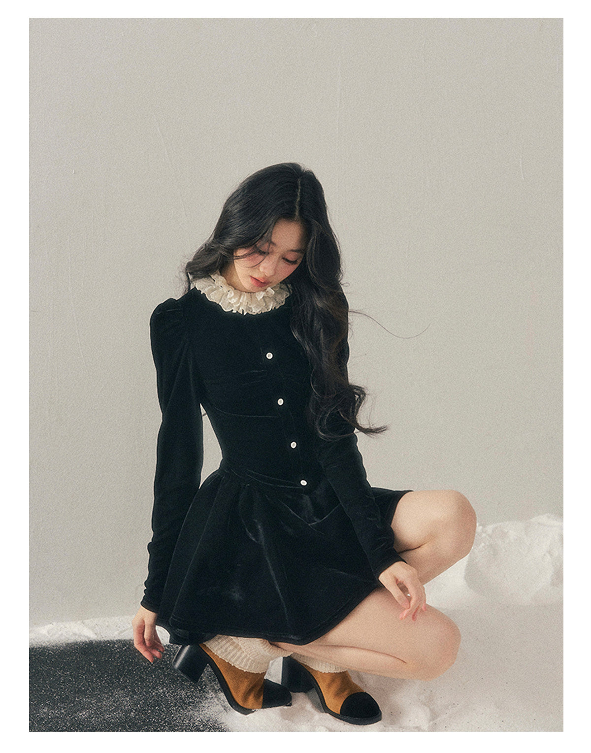 ShaoYeYan Aomalm Bernard Heiress French Ruffle Lace Dress