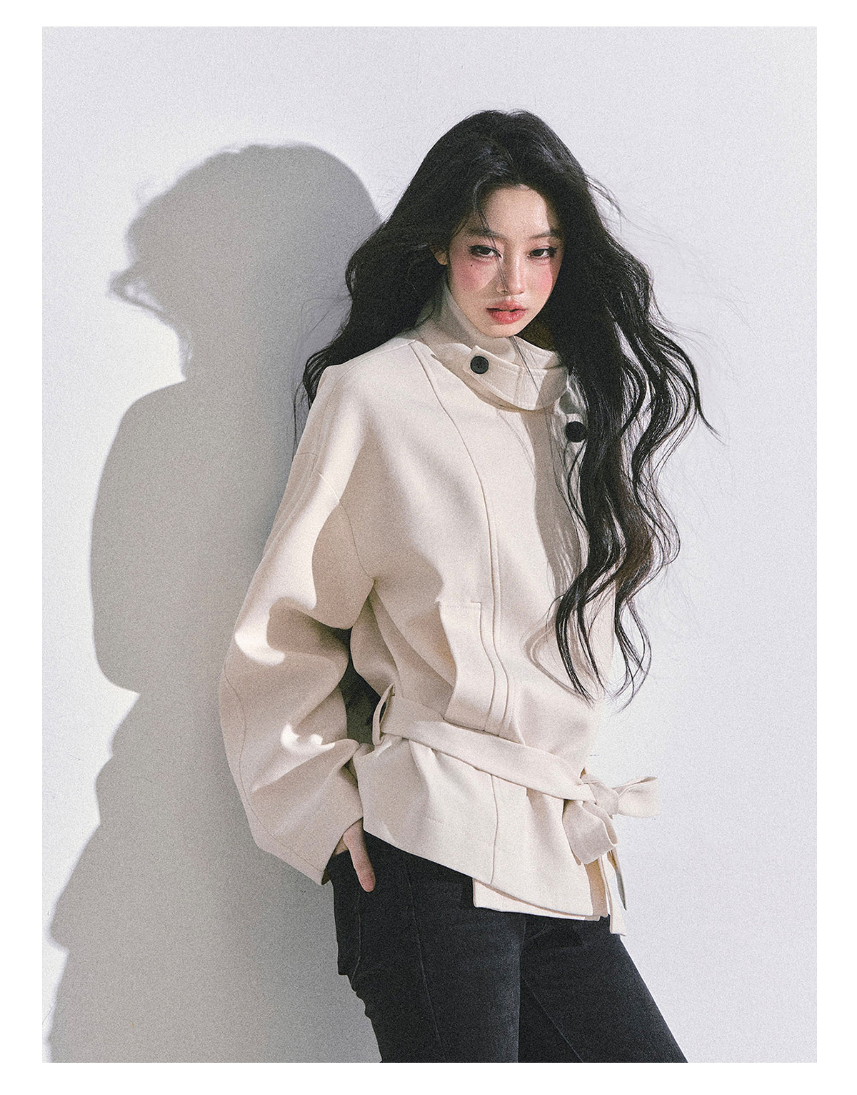 ShaoYeYan First Snow Melting Encounter French Style Stand Collar Coat