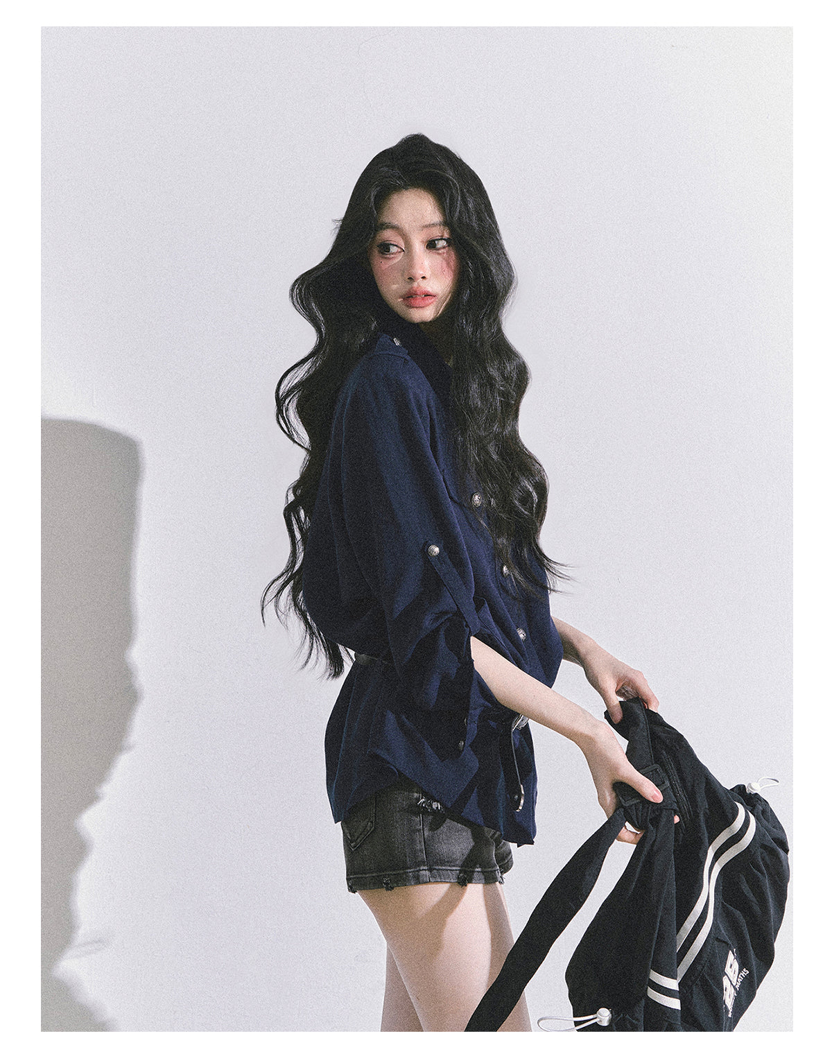 SHAOYEYAN Classic Basic Blouse (with shoulder pads and belt)