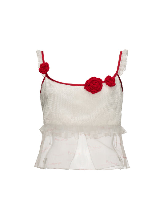MAMC White Pencil Skirt & Floral Lace Camisole