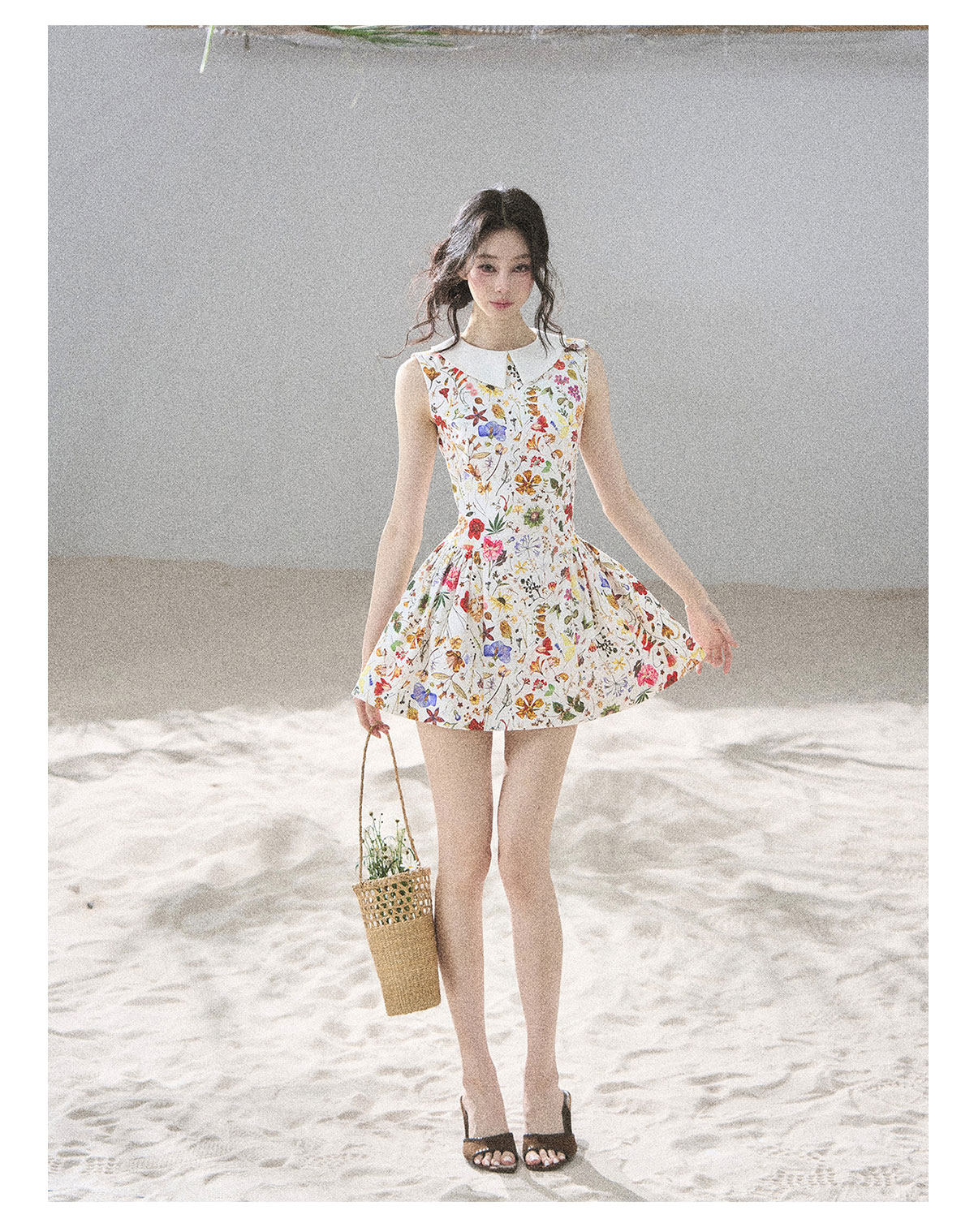 ShaoYeYan Aomalm Petals Blown by the Wind French Floral Dress