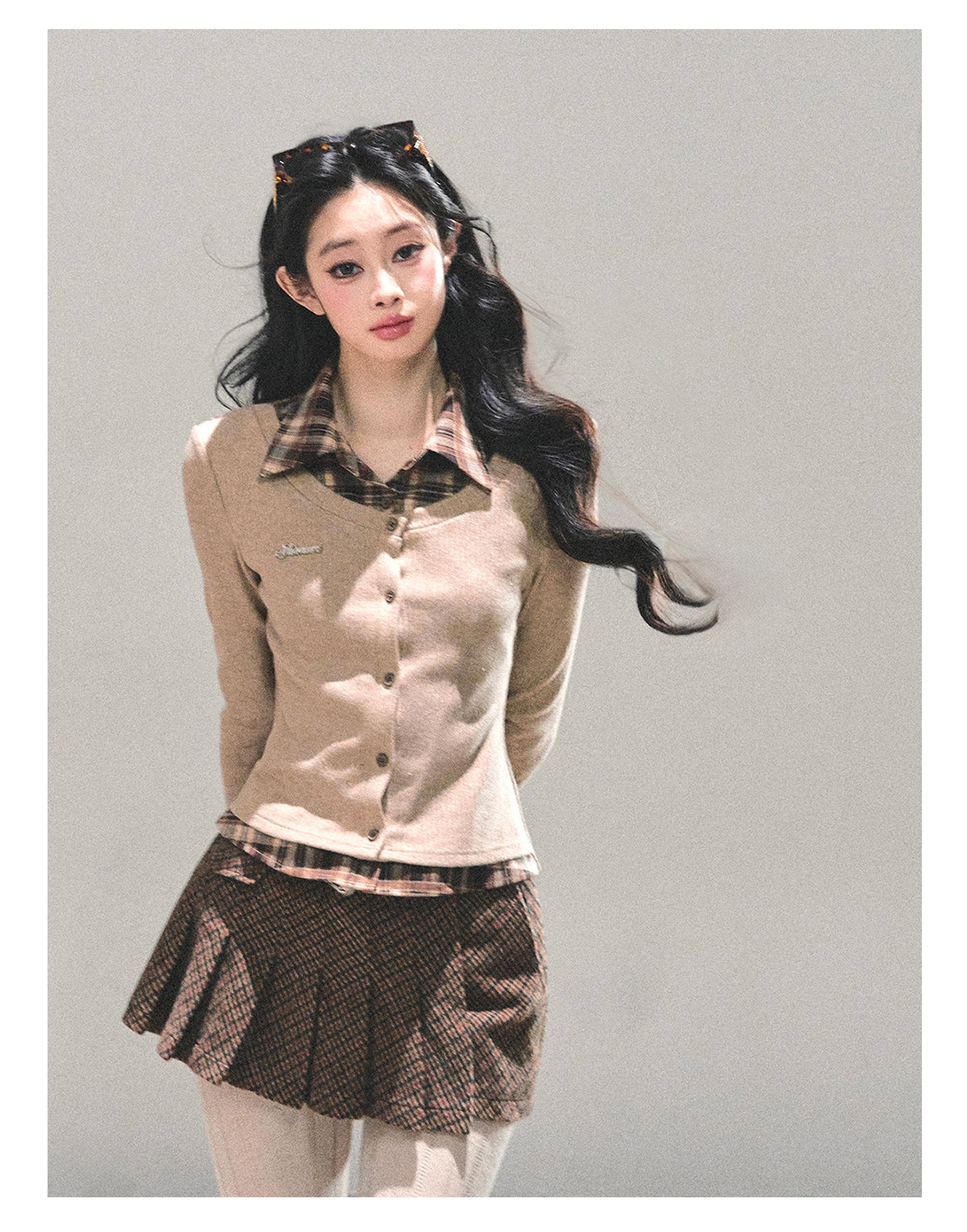 ShaoYeYan Moss Whispers Fake Two-Layer Knit T-Shirt