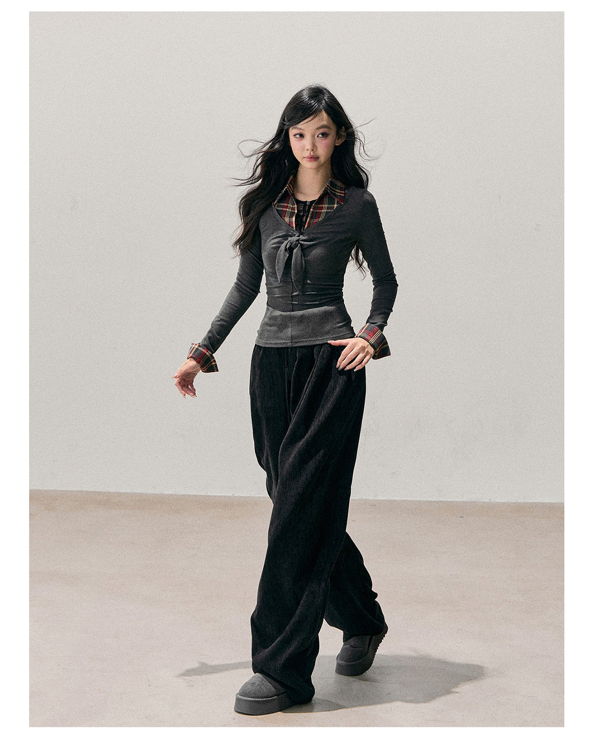 ShaoYeYan Aomalm Firework-Colored Her Fake Three-Layer Knit Top