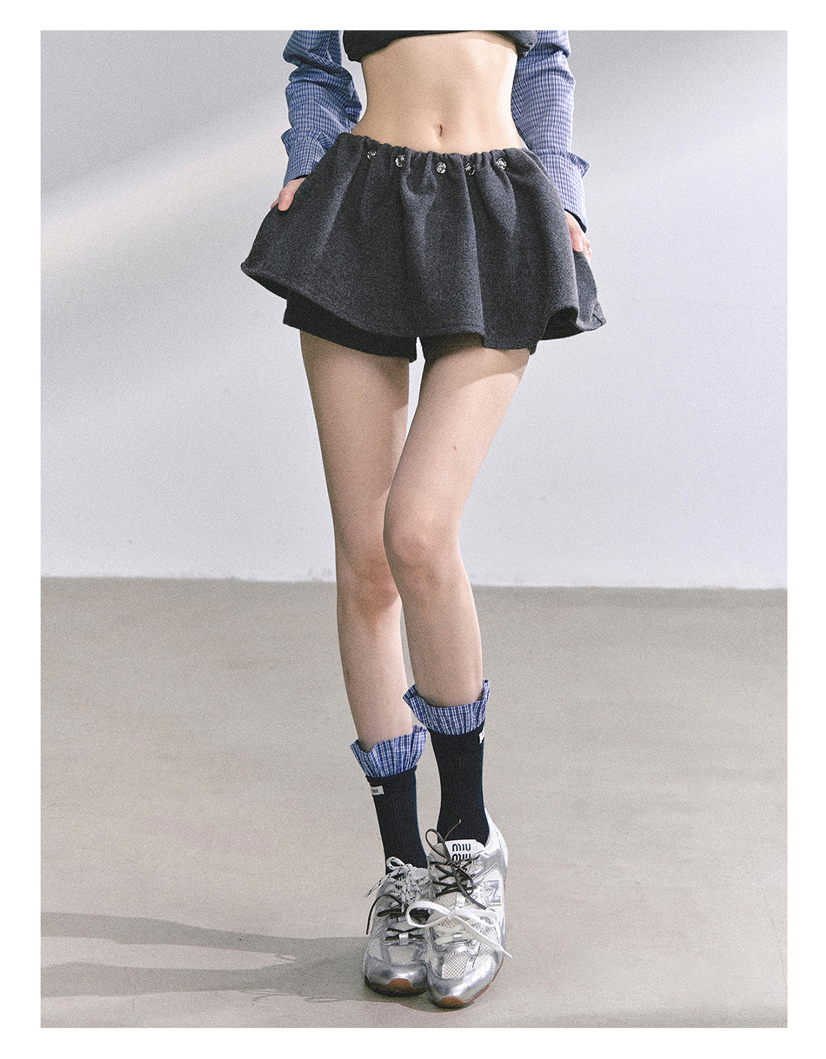 SHAOYEYAN French Wool Blend Slim Skirt