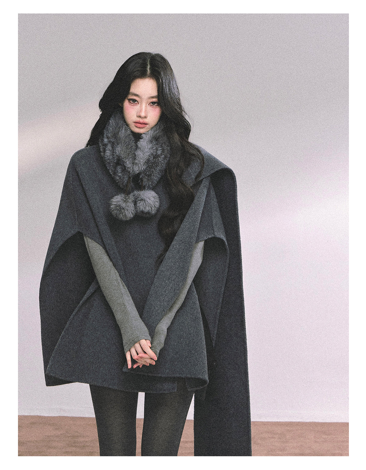 ShaoYeYan Corgi Heiress Premium French Wool Cape Coat