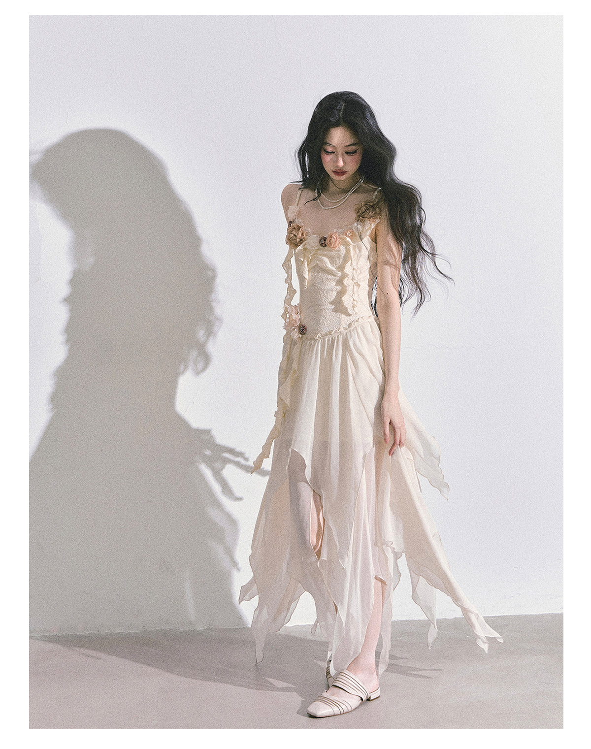 SHAOYEYAN Tuileries Garden French Floral Strappy Dress