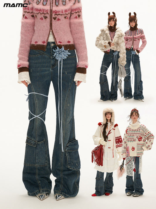 MAMC Vintage Washed Flared Jeans