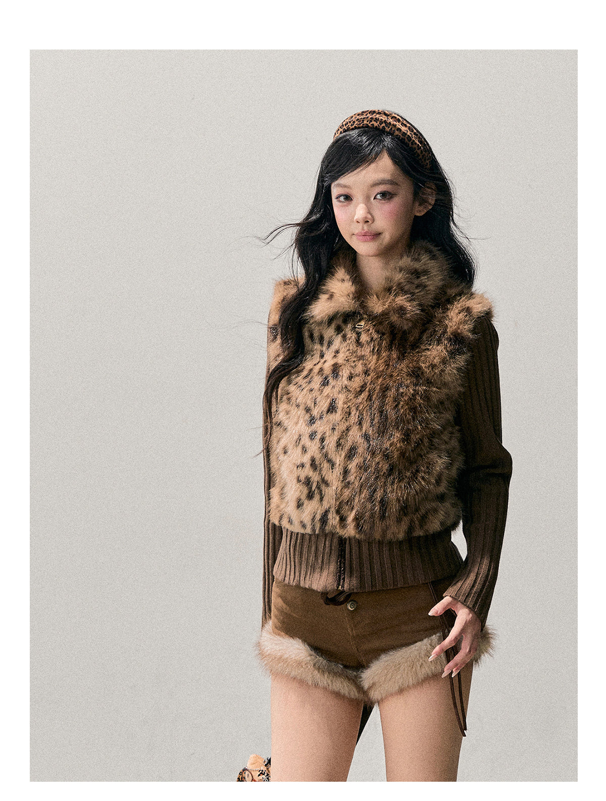 ShaoYeYan Aomalm Gentle Landing Fake Two-Layer Faux Fur Coat