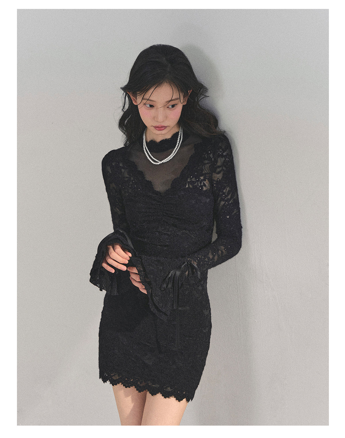 ShaoYeYan Full Moon Moment Long Sleeve Lace Dress