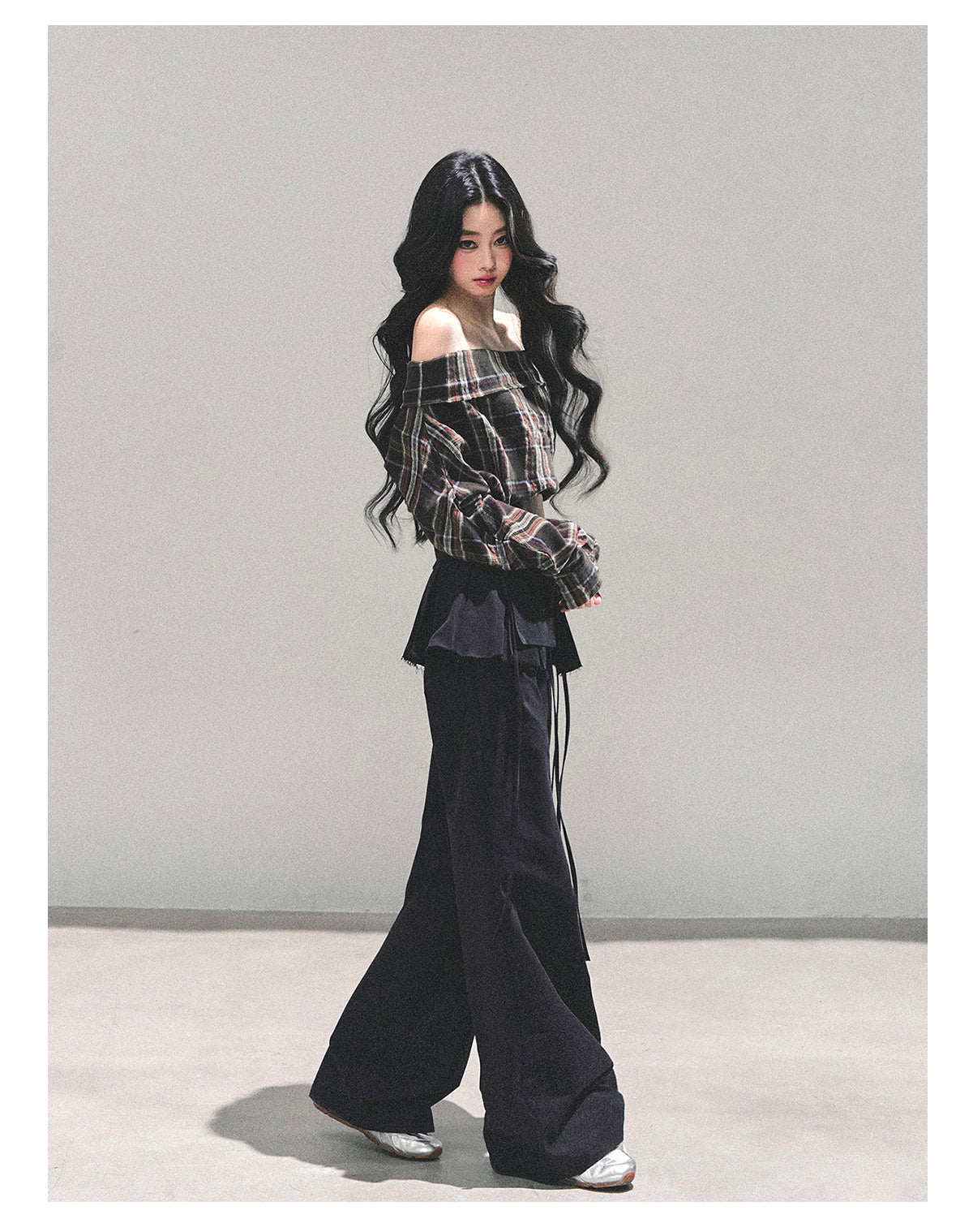 ShaoYeYan Forest Whisper Long Sleeve Striped Shirt