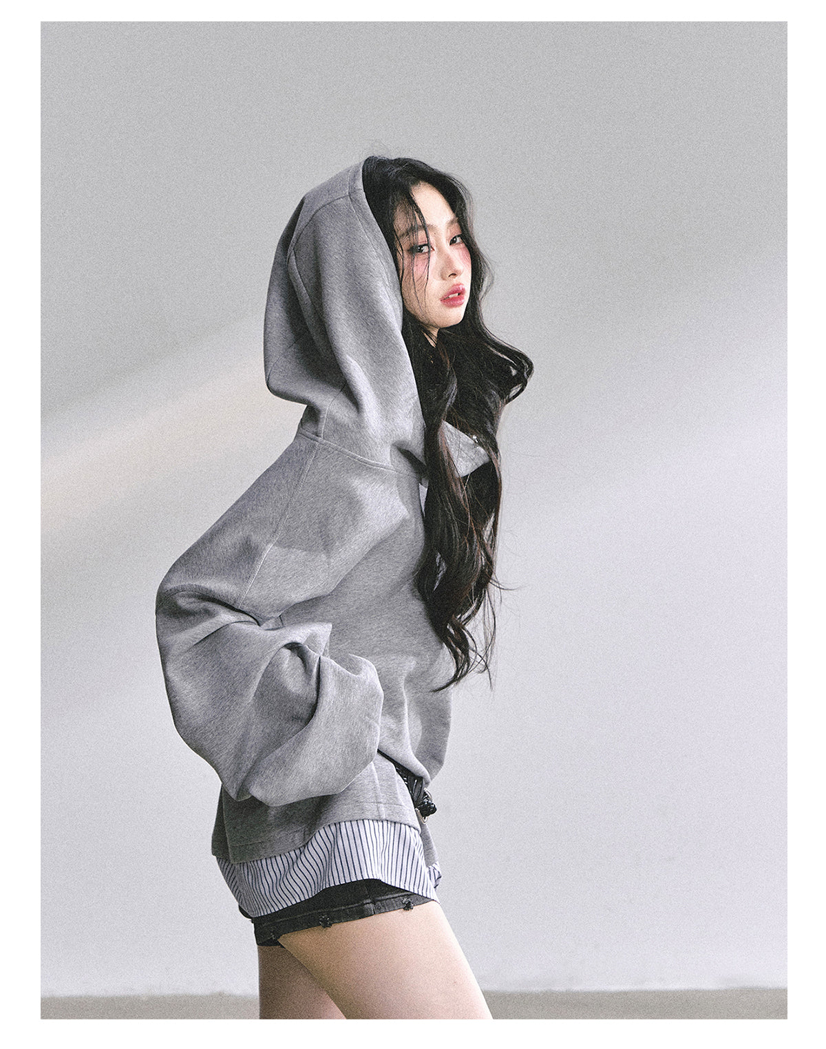 SHAOYEYAN Fake Two-Piece Oversized Hoodie (with belt)